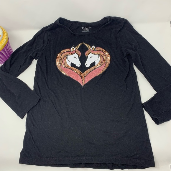 The Children's Place Other - Unicorns Top with Sequins
